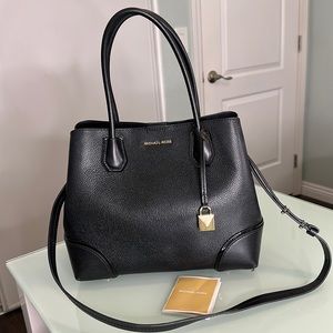 Michael Kors Mercer Gallery Medium Black Satchel Shoulder Bag